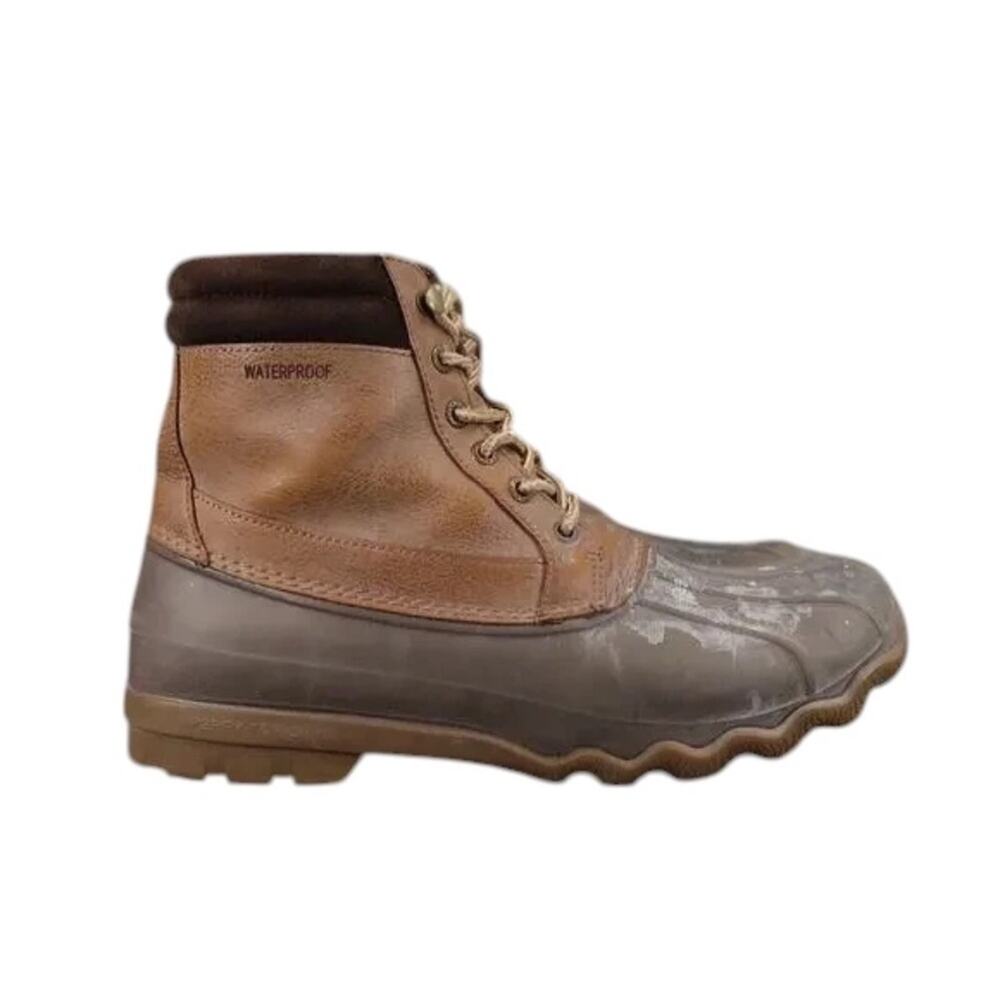 Sperry Shoes Mens 8 Boots Duck Outdoor Leather Waterproof Brewster Lace Up Brown